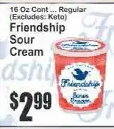 Key Food Friendship Sour Cream offer