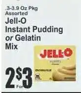 Key Food Jell-O Instant Pudding or Gelatin Mix offer