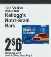 Key Food Kellogg's Nutri-Grain Bars offer