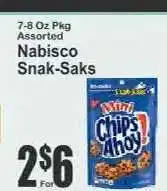 Key Food Nabisco Snak-Saks offer