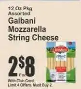 Key Food Galbani Mozzarella String Cheese offer