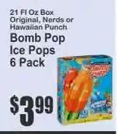 Key Food Bomb Pop Ice Pops 6 Pack offer
