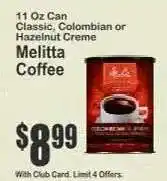 Key Food Melitta Coffee offer