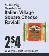 Key Food Italian Village Square Cheese Ravioli offer