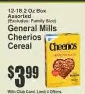 Key Food General Mills Cheerios Cereal offer