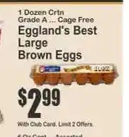 Key Food Eggland's Best Large Brown Eggs offer