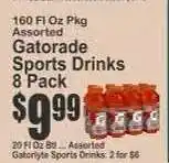 Key Food Gatorade Sports Drinks 8-Pack offer