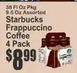 Key Food Starbucks Frappuccino Coffee 4 Pack offer