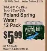 Key Food Poland Spring Water 12-Pack offer