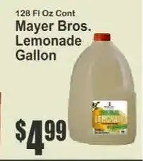 Key Food Mayer Bros. Lemonade Gallon offer