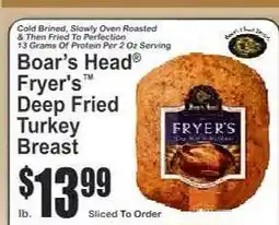 Key Food Boar's Head Fryer's Deep Fried Turkey Breast offer