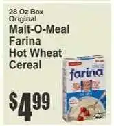 Key Food Malt-O-Meal Farina Hot Wheat Cereal offer
