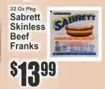 Key Food Sabrett Skinless Beef Franks offer