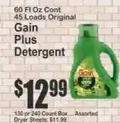 Key Food Gain Plus Detergent offer