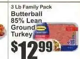 Key Food Butterball 85% Lean Ground Turkey offer