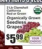 Key Food Organically Grown Seedless Grapes offer
