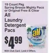 Key Food All Laundry Detergent Pacs offer