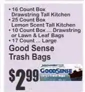 Key Food Good Sense Trash Bags offer