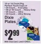 Key Food Dixie Plates offer