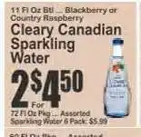 Key Food Cleary Canadian Sparkling Water offer