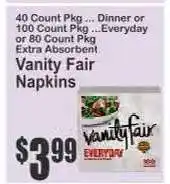 Key Food Vanity Fair Napkins offer