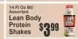 Key Food Lean Body Protein Shakes offer