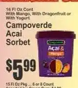 Key Food Campoverde Acai Sorbet offer