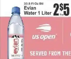 Key Food Evian Water 1 Liter offer