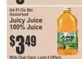 Key Food Juicy Juice 100% Juice offer