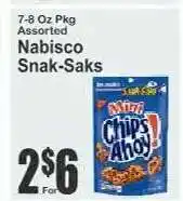 Key Food Nabisco Snak-Saks offer