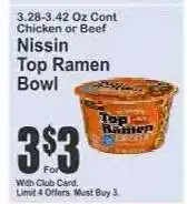 Key Food Nissin Top Ramen Bowl offer