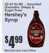 Key Food Hershey's Syrup offer