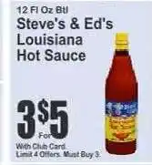 Key Food Steve's & Ed's Louisiana Hot Sauce offer