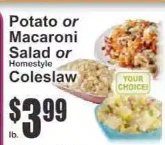 Key Food Potato or Macaroni Salad or Homestyle Coleslaw offer