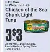 Key Food Chicken Of The Sea Chunk Light Tuna offer