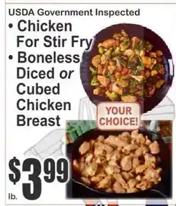 Key Food Chicken For Stir Fry or Boneless Diced or Cubed Chicken Breast offer