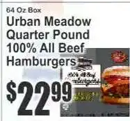 Key Food Urban Meadow Quarter Pound 100% All Beef Hamburgers offer