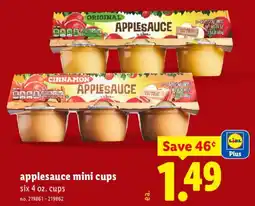 Lidl Lidl applesauce mini cups offer