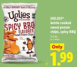 Lidl Uglies kettle cooked sweet potato chips, spicy BBQ offer