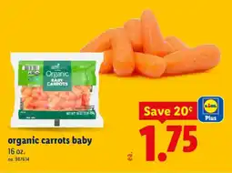 Lidl Organic baby carrots offer