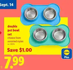 Lidl Lidl double pet bowl set offer