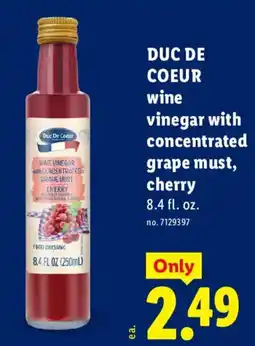 Lidl Duc de coeur wine vinegar with concentrated grape must, cherry offer