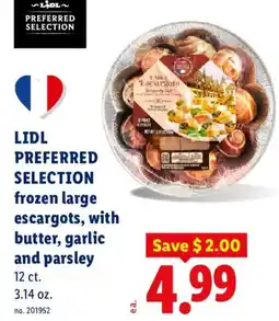 Lidl Lidl preferred selection frozen large escargots with butter garlic and parsley offer