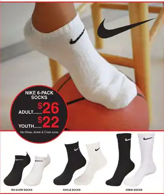 Dunham's Sports Nike 6-Pack Socks offer