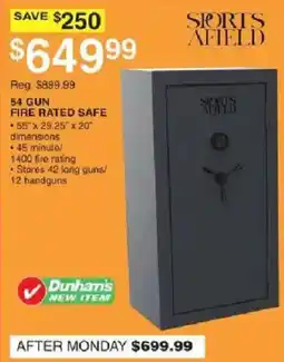 Dunham's Sports Sports Afield 54 Gun Fire Rated Safe offer
