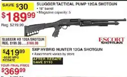 Dunham's Sports Sluggers tactical pump 12ga shotgun offer