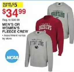 Dunham's Sports Ncaa men's or women's fleece crew offer