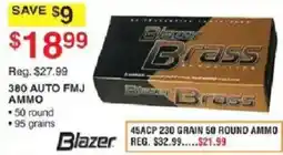 Dunham's Sports Blazer brass 45acp 230 grain ammo offer