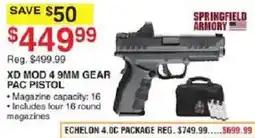 Dunham's Sports Springfield Armory xd mod 4 9mm gear pac pistol offer