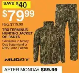 Dunham's Sports Muddy Trx Terminus Hunting Jacket Or Pants offer